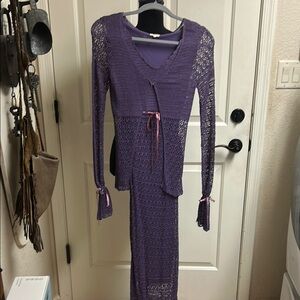 Oasis Purple Knit Two-Piece Set, Size Small Eur 34, Equals a size 4, EUC